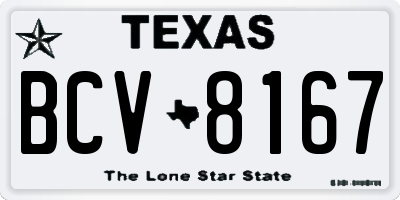 TX license plate BCV8167