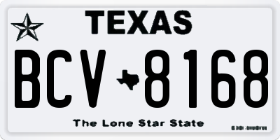 TX license plate BCV8168