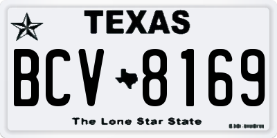 TX license plate BCV8169