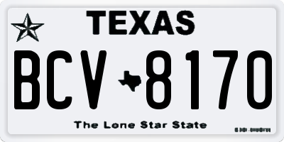 TX license plate BCV8170