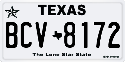 TX license plate BCV8172