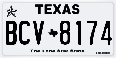 TX license plate BCV8174