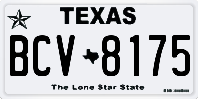 TX license plate BCV8175
