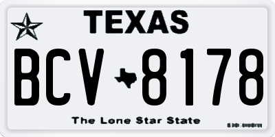 TX license plate BCV8178