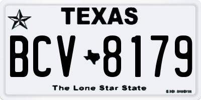 TX license plate BCV8179