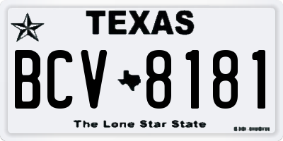 TX license plate BCV8181