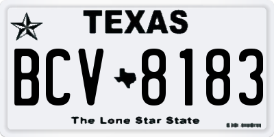 TX license plate BCV8183