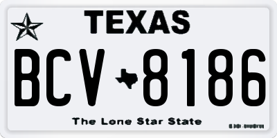TX license plate BCV8186