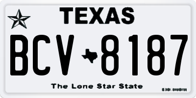 TX license plate BCV8187