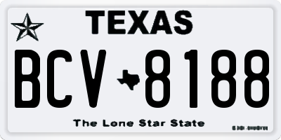 TX license plate BCV8188