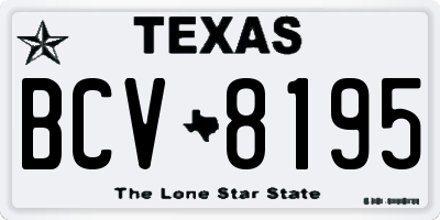 TX license plate BCV8195