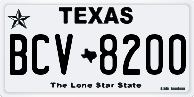 TX license plate BCV8200