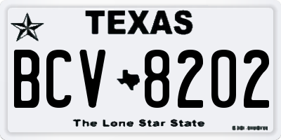 TX license plate BCV8202