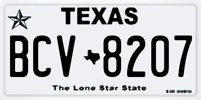 TX license plate BCV8207