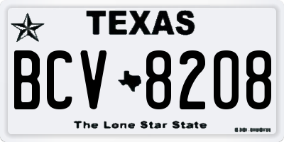 TX license plate BCV8208