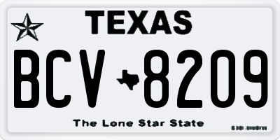 TX license plate BCV8209