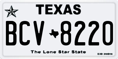 TX license plate BCV8220
