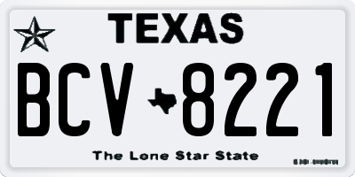 TX license plate BCV8221