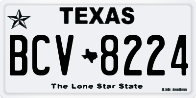TX license plate BCV8224