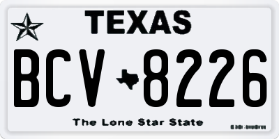 TX license plate BCV8226
