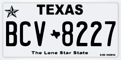 TX license plate BCV8227