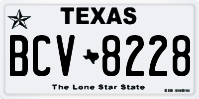 TX license plate BCV8228