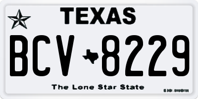 TX license plate BCV8229