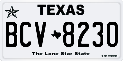 TX license plate BCV8230