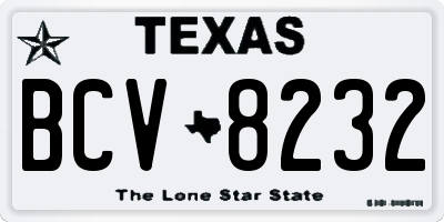 TX license plate BCV8232