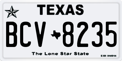 TX license plate BCV8235