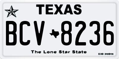 TX license plate BCV8236