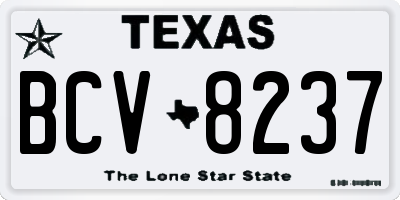 TX license plate BCV8237