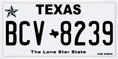 TX license plate BCV8239
