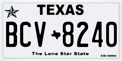 TX license plate BCV8240