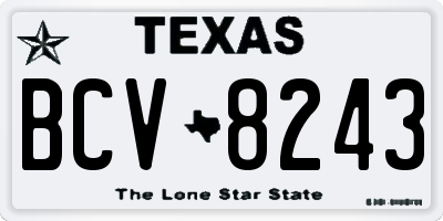 TX license plate BCV8243