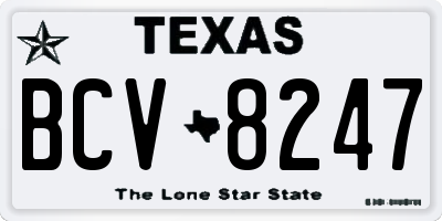TX license plate BCV8247