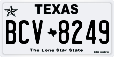 TX license plate BCV8249