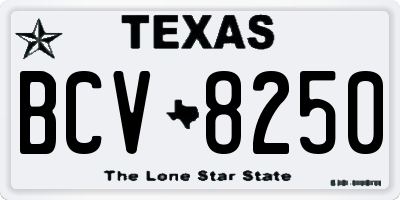 TX license plate BCV8250