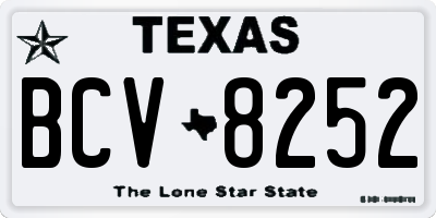 TX license plate BCV8252
