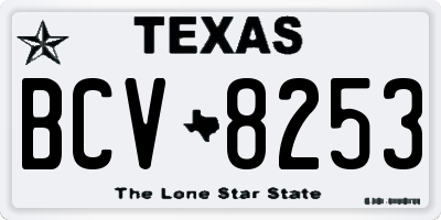 TX license plate BCV8253