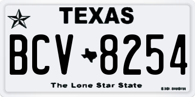 TX license plate BCV8254
