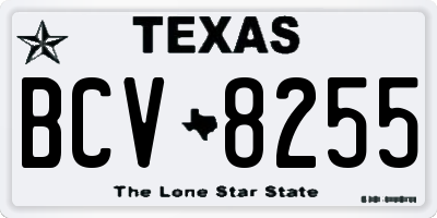 TX license plate BCV8255