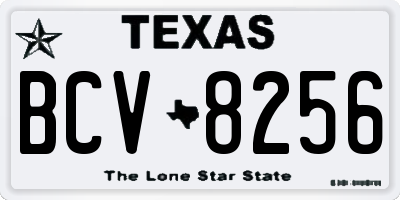 TX license plate BCV8256