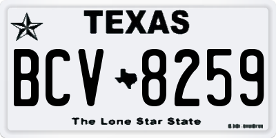TX license plate BCV8259