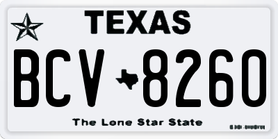 TX license plate BCV8260