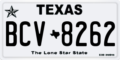 TX license plate BCV8262