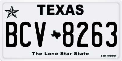 TX license plate BCV8263