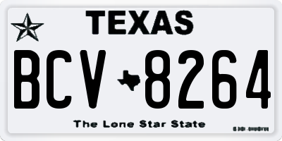 TX license plate BCV8264