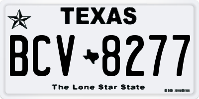 TX license plate BCV8277