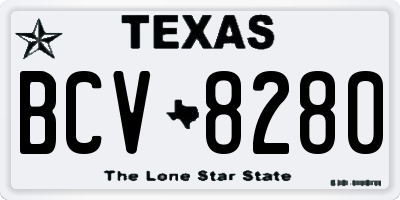 TX license plate BCV8280